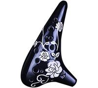 Ocarina idílica en forma de submarino con relieve de rosa, instrumento de flauta alto C de 12 orificios para principiantes, obra de arte, bolsa de tela + bastoncillo de limpieza + protector