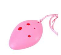 Ocarina Instrumento De Cerámica Ocarina de 6 agujeros con clave C alta, instrumento de nivel básico para que los amantes de la música practiquen.(Pink)