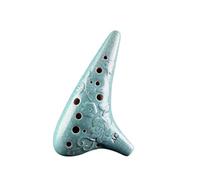 ocarina instrumento Fengya Ocarina 12-hole alto C tone relief ceramic ocarina musical instrument student beginner ocarina(Color:4)