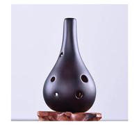 ocarina instrumento Flauta De Ocarina De Tono Alto C De 6 Agujeros, Instrumento Musical De Cerámica Negra Con Esmalte Ahumado Para Principiantes, Estilo Fisión (Color : Bk)
