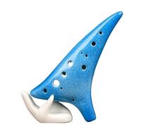 ocarina instrumento Instrumento de ocarina agrietada blanca de 12 hoyos tecla alto C tecla profesional para tocar alto AC ocarina azul agrietada