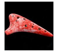 Ocarina Instrumento Instrumento Musical De Cerámica De Calidad De Sonido Para Enseñanza De Principiantes Tono C Agudos Ocarina Colorido De 12 Agujeros(Red)