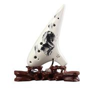 ocarina instrumento Ocarina 12 Agujeros Ac Alto C Llave Flauta De Porcelana Pintada Práctica Profesional Para Principiantes Ocarina Autodidacta (Color : A)