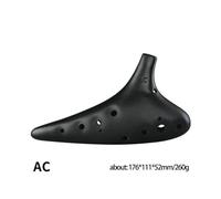 ocarina instrumento Ocarina 12 agujeros cerámica negra instrumento profesional Alto Soprano CF cerámica dolomita hecha a mano(Color:3/4)