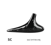 ocarina instrumento Ocarina 12 agujeros cerámica negra instrumento profesional Alto Soprano CF cerámica dolomita hecha a mano(Color:4)