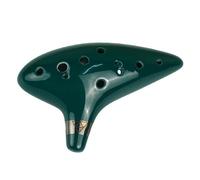 Ocarina Instrumento Ocarina 12 Tonos Alto C Cerámica Ocarina Instrumento Musical Con Cancionero Cuerda Para El Cuello Cordón Para El Cuello Bolsa De Transporte(Green)