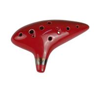 Ocarina Instrumento Ocarina 12 Tonos Alto C Cerámica Ocarina Instrumento Musical Con Cancionero Cuerda Para El Cuello Cordón Para El Cuello Bolsa De Transporte(Red)