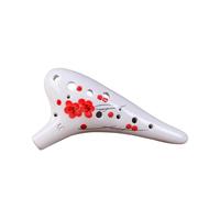 ocarina instrumento Ocarina Alto C De 12 Agujeros Llave Azul Y Blanca Pintada A Mano Para Principiantes, Ocarina De Enseñanza Instrumento Musical Étnico De 12 Agujeros (Color : 4)
