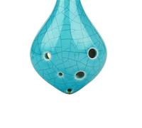 Ocarina instrumento Ocarina De 6 Agujeros Con Grietas De Hielo Clave Alto C Curso De Autoaprendizaje Para Principiantes Con Tutorial(Blue cracks)