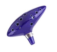 Ocarina instrumento Ocarina De Cerámica De 12 Notas En Do Alto Con Cancionero Cuerdas De Mástil Y Estuche De Transporte(BLUE SET with box)