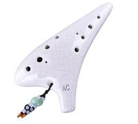 ocarina instrumento Ocarina, Instrumento Profesional Básico Para Principiantes De 12 Hoyos En Tecla C Con Cabeza Redonda Blanca Agrietada