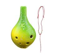 Ocarina Instrumento simple de estilo cielo estrellado Alto Ocarina C de cerámica de 6 agujeros con partitura de cordón para amantes de la música (Color : 2)