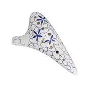 ocarina instrumento Tecla G De 12 Hoyos De Ocarina Pintada En Oro De Porcelana Azul Y Blanca Para Principiantes Y Profesionales