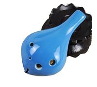 Ocarina Instrumento Tecla Ocarina AC De 6 Agujeros Llave Alto C Boca Larga Enseñanza De Cerámica De Color (Color : Blue)