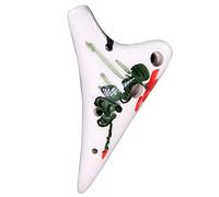ocarina， Mini ocarina de arcilla en Fa de 6 agujeros y tono súper alto, regalo for niños y niñas(White B)
