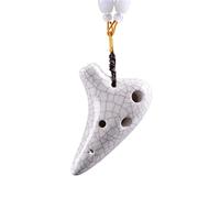 Ocarina Mini Ocarina Pequeña De Tono Súper Alto Con Tecla F SSF De 6 Agujeros Y Grietas Ahumadas(White crack)