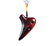 Ocarina Mini Ocarina Super Treble F Tune SSF Collar 6 Agujeros Ahumado Crack Instrumento Musical Simple(Brown)