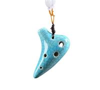 Ocarina Mini Ocarina Super Treble F Tune SSF Collar 6 Agujeros Ahumado Crack Instrumento Musical Simple(Blue)