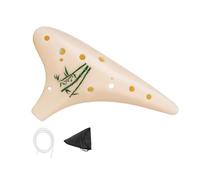 Ocarina musical de 12 agujeros, cuerpo de resinas ligeras que ofrece tonos cálidos para el aula o al aire libre, peso ligero, portátil, instrumento de viento de madera, instrumento musical seguro para