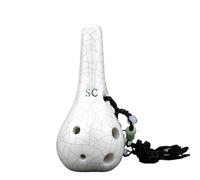 Ocarina Ocarina 6 Hoyos Treble C Tune 6 Hoyos SC Tune Crack Modelo De Arcilla Profesional(White)
