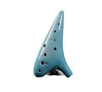 Ocarina Ocarina Azul Y Blanca Agrietada Con Llave En C Alto De Doce Agujeros Adecuada Para Amantes De La Música(Blue cracks)