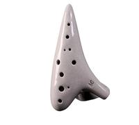 Ocarina Ocarina Azul Y Blanca Agrietada Con Llave En C Alto De Doce Agujeros Adecuada Para Amantes De La Música(White cracks)