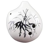Ocarina, Ocarina de arcilla 6 agujeros en Fa Alto pintada a mano, ideal for principiantes for tocar y practicar instrumentos viento circulares(White B)