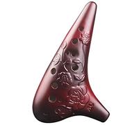 Ocarina, Ocarina de arcilla Alto C 12 agujeros for adultos principiantes, instrumento interpretación tipo submarino ahumado natural