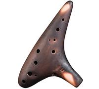 Ocarina, Ocarina de arcilla Alto C 12 agujeros for principiantes adultos, instrumento flauta submarina ahumada natural