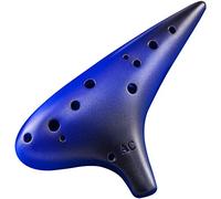 Ocarina, Ocarina de arcilla esmerilada 12 agujeros en do alto. Instrumentos con forma submarino for adultos(Blu)