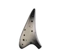 Ocarina Ocarina de cerámica 12 agujeros con forma flauta y patrón craquelado. Instrumento musical viento partitura sencilla cuerda for principiantes(Black-white)