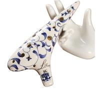 Ocarina Ocarina de cerámica 12 agujeros, estilo celadón, con diseño floral y esmalte colores. Instrumento musical taoísta hecho a mano(SC Tone)