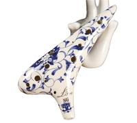 Ocarina Ocarina de cerámica 12 agujeros, estilo celadón, con diseño floral y esmalte colores. Instrumento musical taoísta hecho a mano(SG Tone)