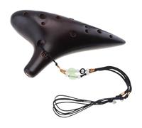 Ocarina Ocarina de cerámica ahumada 12 agujeros con cancionero, cordón for el cuello y bolsa transporte. Instrumentos musicales(Color 1)