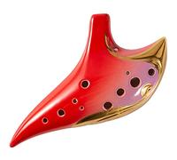 ocarina， Ocarina de cerámica esmaltada en sol alto de 12 agujeros con borde dorado, decoraciones artísticas