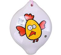 Ocarina, Ocarina de cerámica SC 4 agujeros del zodíaco chino, instrumento viento circular con diseño animales dibujos animados(White J)