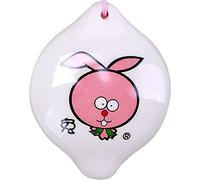 Ocarina, Ocarina de cerámica SC 4 agujeros del zodíaco chino, instrumento viento circular con diseño animales dibujos animados(White D)