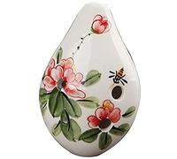 ocarina， Ocarina de cerámica SC de 6 agujeros con flores pintadas vintage, adornos exquisitos(Bee)