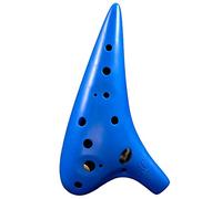 Ocarina, Ocarina de plástico anticaída 12 agujeros Alto C for principiantes. Los estudiantes practican instrumentos viento estilo submarino(Blu)