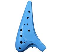 Ocarina, Ocarina de plástico anticaída 12 agujeros en do alto. Instrumento flauta con forma submarino for principiantes(Blu)