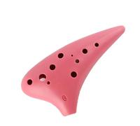 ocarina Ocarina De Plástico De 12 Agujeros C 12AC Instrumento Profesional De Ocarina(Pink)