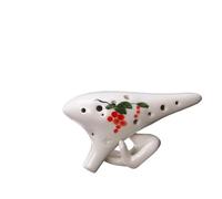 Ocarina Ocarina Fina Pintada A Mano De 12 Agujeros CA Flauta Profesional Para Principiantes Instrumento Musical Tao Xun De Tono Alto C De Doce Agujeros(Red fruit)