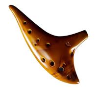 Ocarina - Ocarinas de cerámica de 12 agujeros, tono C, instrumento de ocarinas ahumadas para principiantes amantes de la música (dorado)