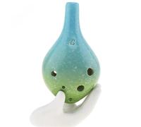 Ocarina para adultos Flauta De Cerámica De Ocarina De Dos Tonos De 6 Agujeros Con Cuerda Para Colgar(Green)