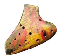 Ocarina para adultos Instrumentos De Ocarina De Doble Tubo Cerámica Ocarinas De Tono Agudo Flauta Accesorios De Instrumentación Musical Profesional(Orange)