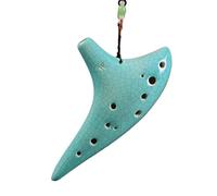 Ocarina para adultos Nota Central C De 12 Agujeros Tecla AC Producción De Cerámica Profesional Para Principiantes Hermoso Instrumento Musical De 12 Agujeros(Blue)