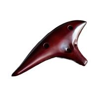 Ocarina para adultos Ocarina Clásica De 12 Agujeros Entonación Estable Tono C Alto Ocarinas Ahumadas Con Protección(Red)