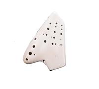 Ocarina para adultos Ocarina De Cerámica Con Afinación AC De Alto Rendimiento Instrumento De Ocarina De 3 Tubos Afinación AC(White)