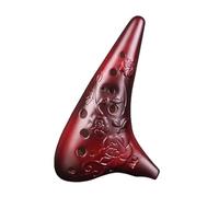 Ocarina para adultos Ocarina De Cerámica De 12 Agujeros Con Clave C Alto, Flauta Musical Ocarinas Ahumadas Instrumento Tradicional(Red)