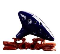 Ocarina para adultos Ocarina De Cerámica De 12 Agujeros Flauta Con Clave C Ocarina De 12 Agujeros Instrumento Musical ALTO AC Ocarina(Ancient blue)